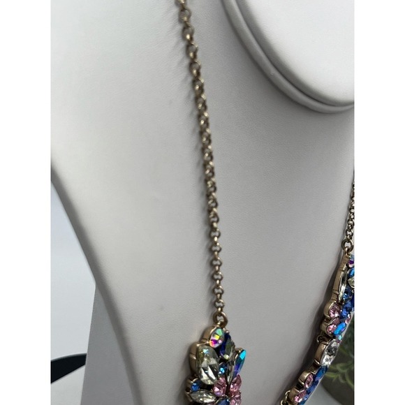 J. Crew Factory Pink Blues AB Multi Colored Multi-shaped Statement Necklace - Picture 6 of 10